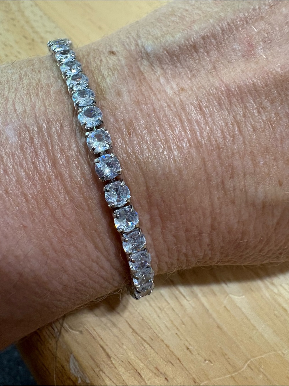 B131 Classic Silver Tennis Bracelet with CZ crystals
